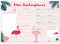 TYSK Design Schreibtischunterlage Flamingo rosa (Design wählbar) Tischunterlage aus Papier zum Abreißen DIN A3 To Do Liste Notizblock Wochenplaner