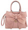 AlwaySky Frauen Handtasche 2-teiliges Set Großer Bogen-Knoten PU-Leder Top Griff Tasche Designer-Einkaufstasche Clutch Wallet Set für Damen, Rosa