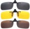 BOZEVON Herren Frauen Clip Sonnenbrille Polarisiert - UV400 Sonnenbrillen Nachtfahr Brille Aufsatz Clip On 3er-Set, Grau & Gelb & Braun - L