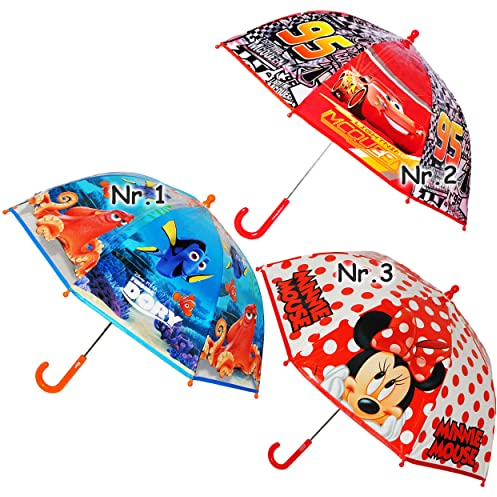 alles-meine.de GmbH Kinder Regenschirm - Cars - Auto Lightning McQueen - Kinderschirm - leicht transparent Ø 73 cm - Glockenschirm/Kinderregenschirm - Stockschirm - durchsi..