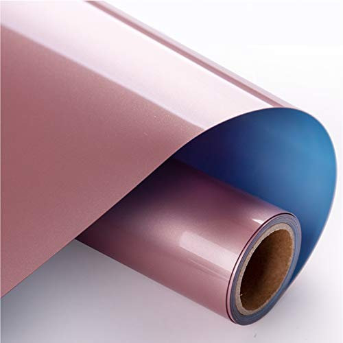 HTV Heat Transfer Vinyl 12Inch x 5Feet Rolls, Iron on Vinyl for Cricut and Other Cutters, Easy to Cut & Weed Htv Vinyl Rolls, Heat Transfer Vinyl for T-Shirts (Rose Gold)