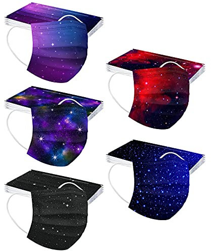 Achimlt 50 Stück Erwachsene Mundschutz 3-lagig mit Motiv Bunt Mund Nasenschutz Cartoon Druck Tücher Atmungsaktiv Mund-Tuch Bandana Halstuch Schals (A1)