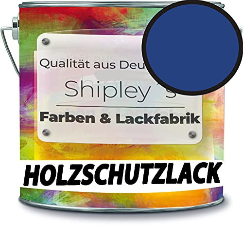 Holzschutzlack Holzlack Holzlasur wetterbeständiger Langzeitschutz Wetterschutzfarbe Holzschutzfarbe RAL 5010 Enzianblau // Shipley's Farben & Lackfabrik