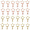 24 portachiavi in metallo a forma di stella, pentacolo, portachiavi fai da te, accessori per realizzare portachiavi, ciondoli e gioielli artigianali (oro, oro rosa)
