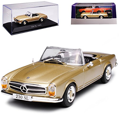 Agostini Mercedes-Benz 230SL W113 Pagode Roadster Gold Beige 1963-1971 1/43 Atlas Modell Auto