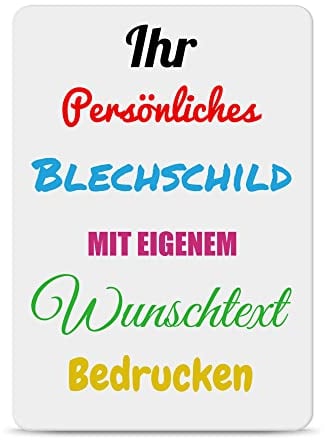 PR Print Royal Blech-Schild selbst gestalten - Metall-Poster mit Text bedrucken - verschiedene Hintergründe, Schild A6, Hochformat I Personalisiertes Geschenk