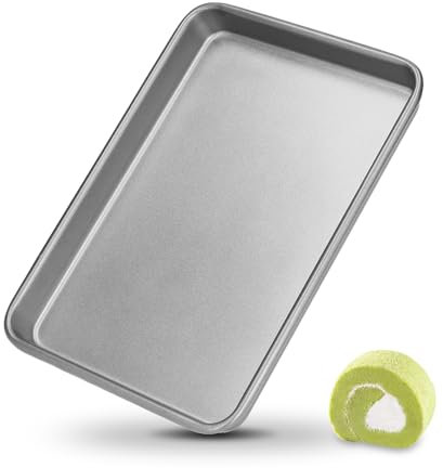 Teglia Da Forno Rettangolare In Acciaio Inox Resistente Alle Alte Temperature Strumenti Di Cottura per Pane, Biscotti, Pizza e Torte, 39,5 x 27 x 2.5 cm(L)