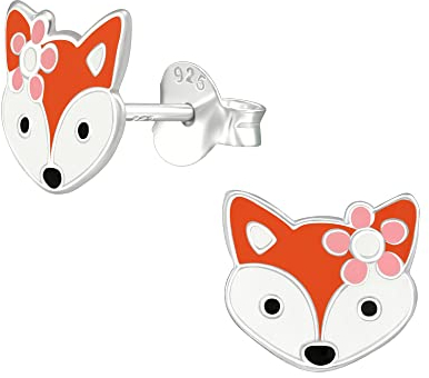 FIVE-D Boucles d'oreilles pour enfants - Renard - En argent 925 - Pour fille, Argent
