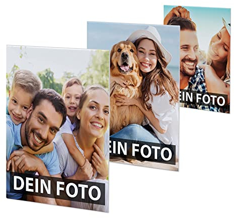 PR Print Royal Fotomagnet selbst gestalten - mit Bild und Text - Kühlschrankmagnet Personalisieren mit Foto und Wunschtext - 3 Stück | Hochformat, 6 x 8 cm