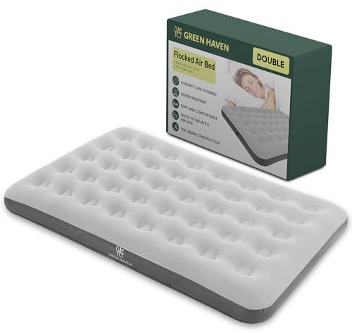 Green Haven Double Blow Up Mattress - Waterproof Inflatable Air Bed for Adults & Kids, Quick Inflatable Camping Mattress, Premium