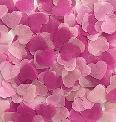 10000 Stück Herzen Konfetti, BetterJonny 2,5cm Herz Konfetti Papier Rosa Konfetti Papier Konfetti für Geburtstag Valentinstag Hochzeit Geburtstag Party Baby-shower(Hellrosa, Rosa Rosarot), 100g