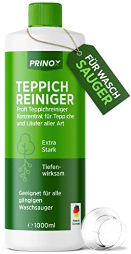 PRINOX® Teppichreiniger für Waschsauger 1000ml - Teppichboden Reiniger für Waschsauger, Nasssauger & zur Reinigung per Hand - Teppich Reinigungsmittel & Fleckenentferner für alle Teppiche