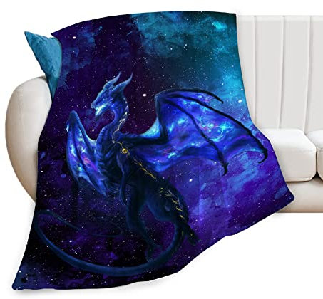 Tijuboni Drachen-Decke für Jungen und Herren, Drachen-Weltraum-Überwurfdecke für Kinder und Erwachsene, ultraweiche, gemütliche Fleecedecke für Couch, Sofa, Bett, 101,6 x 127 cm