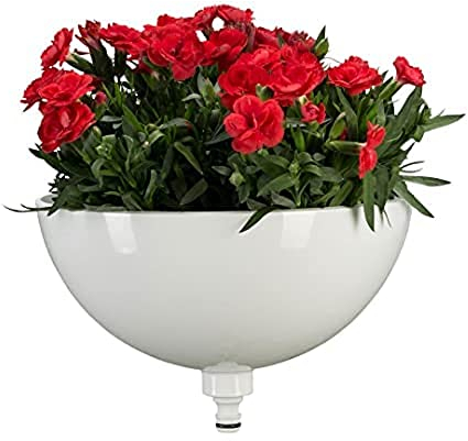 Gardena ClickUp! Pflanzenschale Set; großes Pflanzgefäß für Frühlings- und Sommerpflanzen, 25 cm, frostsicher, sichere Bodenfixierung; ClickUp! Pflanzenschale und Balkonhalterung