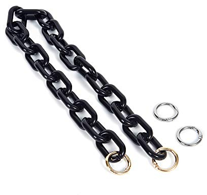 Xiazw 58 cm Einstellbare Acryl Kette Taschenkette Geldbörsen Riemen Schultergurt Taschengurt Ersatz Dekoration für Taschen Handtaschen (Schwarz)