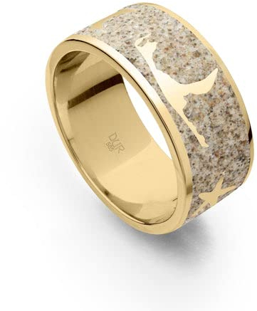 DUR Schmuck: Strandring Sylt mit Strandsand, 925er Sterlingsilber, gelbgold vergoldet, R4792 1 Größe 60 (19.1)