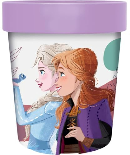 Gobelet en plastique bleu Disney Elsa et Anna Frozen pour fille 260 ml avec base antidérapante