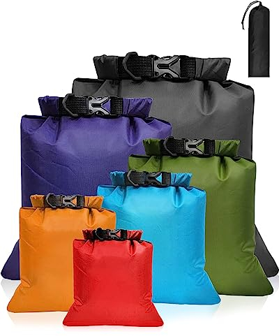 MOXTOYU Dry Bags Waterproof Set 6 Pack, Lightweight Large Capacity Dry Bags Waterproof Set in 8L 5L 3.5L 3L 2.5L 1.5L Organizer Storage Bags for Camping Outdoor Hiking Fishing Cycling Dry Sack