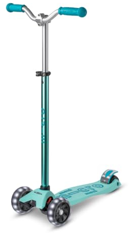 Maxi micro™ Deluxe Pro LED | Das ORIGINAL | Kinder Roller ab 5 Jahren | Premium Kinderroller von 5-7 Jahre | Lenker höhenverstellbar | Kickboard Scooter | 5 6 7 Jahre (Vibrant Blue)