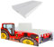 KOBI Kinderbett mit Rausfallschutz Bauernhof | Roter Traktor | 160 x 80 cm | Jugendbett mit Matratze | Kinderbetten Jungen Mädchen | Einzelbett Kinder Bett Autobett