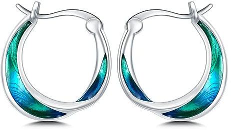 VONALA Mobius 925 Sterling Silber Ohrringe für Damen, Farbverlauf Schmuck für Mädchen, sichere hypoallergen Creolen, Geschenk für Frau, beste Freundin, Geburtstag