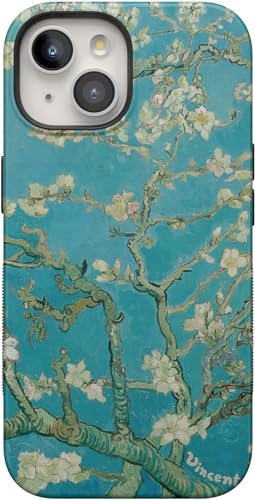 Casely Entworfen für iPhone 15 Floral Case | Blue Awakening | Van Gogh Mandelblüte Bold Hülle | kompatibel mit MagSafe
