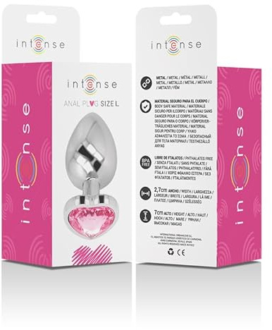 INTENSE - PLUG ANAL METAL ALUMINIO CORAZ�N ROSA TALLA L 8435566041631