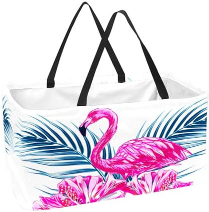 Panier à provisions Flamant rose réutilisable Panier à linge Panier à linge Sac fourre-tout pique-nique shopping