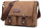 POSSOBAG Mode Herren Schultertasche Vintage Canvas Umhängetasche 13,3 Zoll Laptoptasche Grosse Kapazität Kuriertasche für Reise Schula Casual Camping Männer Leinwand Messenger Bag Braun