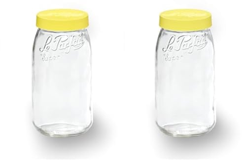 Le Parfait - Bocal à vis 3L en verre + couvercle plastique couleur aléatoire (Lot de 2)