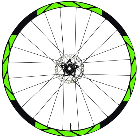 Aufkleber Felgen MTB 26 - 27,5 - 28-29 Zoll Fahrrad MTB Bike Sticker Felgen MTB Racing Felgen COD. B0012 (26 Zoll, Fluoreszierendes Grün)
