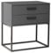 SUNA Nachttisch in Graphit - Moderner Nachtschrank mit Schubladen und schwarzem Metallgestell - 60 x 65 x 38,5 cm (B/H/T)