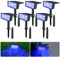 CORESLUX Halloween Spotlights Outdoor, 6 Pack Blue LED Solar Landscape Spotlights, Auto On/Off, IP65 Waterproof Garden Uplighters Solar Christmas Lights for Backyard Walkway Tree Lawn.