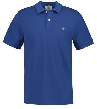 GANT REG Shield SS Pique Polo Shirt, Blue (Vintage Blue), L