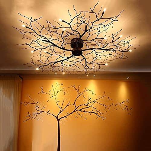 WRLYTNG Plafonnier LED Moderne Branche d'arbre Nordique Fer plafonniers Salon Chambre lustres Plafond décoration de la Maison luminaires hôtel Clubhouse décoration éclairage