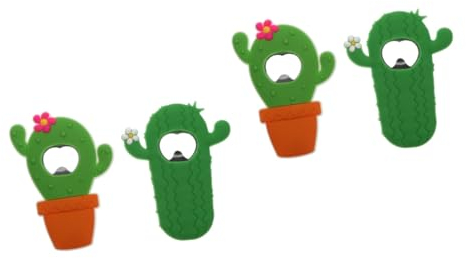 MAGICLULU 4 Stück Flaschenöffner Korkenzieher Weinöffner Dosenöffner Kappenfänger dekorative Reißzwecken Modelle Bieröffner für Party Karikatur Kaktus Werkzeug Magnet