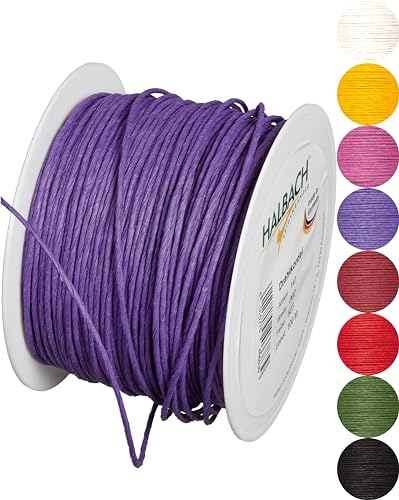 Halbach Seidenbänder Papierdraht aus Recyclingpapier mit draht - Breite 2mm Länge 100m - Papierkordel zum basteln und für die Floristik - Basteldraht für kreative Ideen - Farbe: fliederfarben