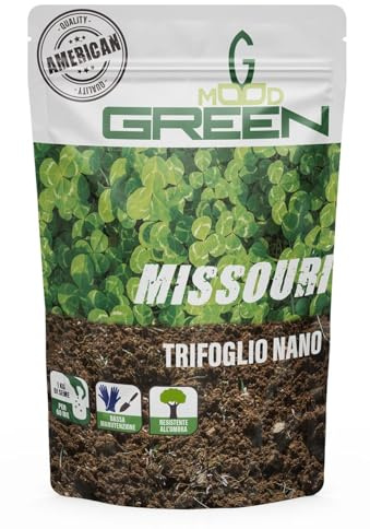 GREENMOOD MISSURI Trifoglio Nano American Quality Bassa Manutenzione pochi tagli mensili (Fino a 100 m2 x 1 Kg)