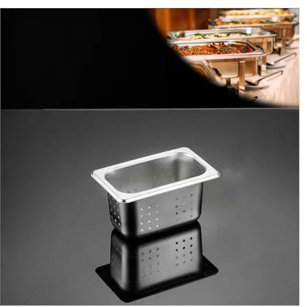 NJDQFA Gastronormbehälter,Zubehör Für Dampfgarer Dampfbacköfen,Edelstahl Restaurantbedarf Wiederverwendbar Dampf Hotel Wasserpfanne,1/9(17.5 * 11cm),10cm