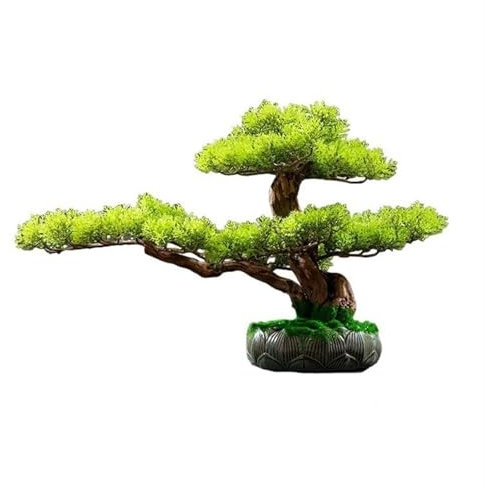 Vase chinois Feng Shui Décoration Faux Plantes Vertes Salon Entrée Hôtel Bonsaï Ornements Bureau Simulation Arbre Vase
