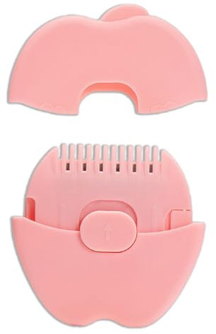 KGDUYC 1 tagliacapelli 2 in 1 a forma di mela, tagliacapelli per doppie punte, pettine tagliacapelli manuale da donna, rifinitore a pettine per tagliare e acconciare capelli sottili e spessi (rosa)
