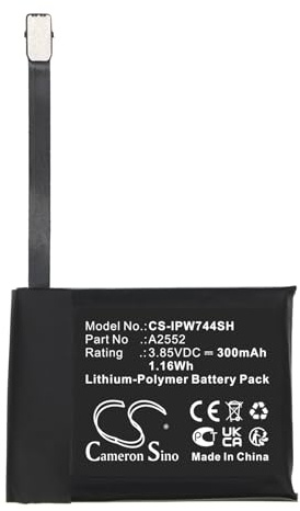 300mAh 1.16Wh Battery Replacement for Apple Watch Series S7 45mm Smartwatch fit Part No. A2552