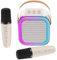 MLqkpwy Microfono Karaoke Per Bambini, Portatile Karaoke Microfono Con Cambio Di Voce E Luci LED, Macchina Per Karaoke Con 2 Microfono, Altoparlante Wireless, Altoparlante Karaoke Wireless
