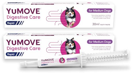 YuMOVE Digestive Care Rapid, Dog Pre and Probiotic Paste for Gut Health, Digestive Supplement with Fast-Acting Ingredients for Medium Dogs, 2 x30ml