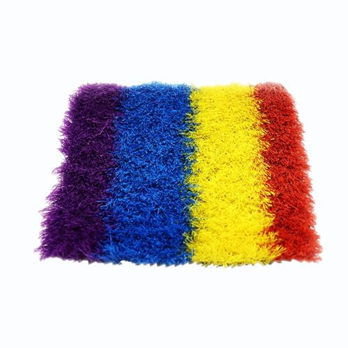 Gazon Artificiel Synthétique Coloré, Gazon Artificiel Extérieur Intérieur Polyvalent, Tapis de Gazon Synthétique avec Trous de Drainage, Paysage de Gazon Artificiel pour Jardin Pat