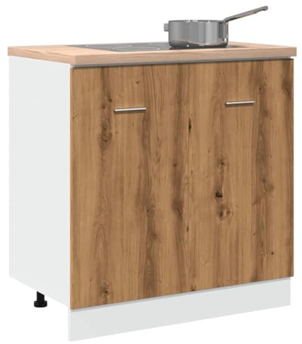 Gecheer Mobile Sottolavello Artigianale in Legno Multistrato 80x46x81,5 cm - Armadio Cucina Componibile Salvaspazio P856078