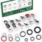 Keadic 60 PCS 9 Sizes A/C System Compressor Gasket Seals Air Conditioning Compressor Port Seal Washer Kit, AC Port Seal Washer Kit,O-Rings Repairs Automotive Self-Centered Bonded Sealing Washers
