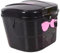 QSTDGVPW Electric Bicycle Front Basket with Lockable Lid and Heavy Duty Storage Space, Black Pink