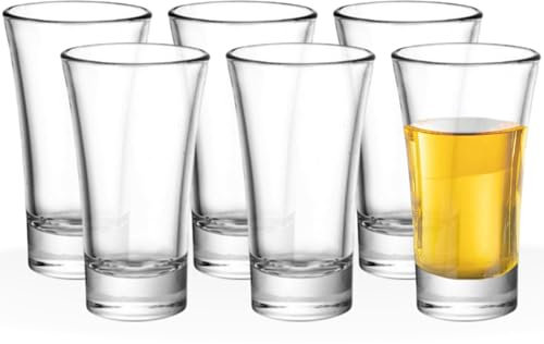 Sicignano | Set Bicchierini Shot Cicchetto Liquore Irlandese in Vetro, 3.4 Cl, Ø4,5x7h cm, Lavabile in Lavastoviglie, Microonde e Freezer (18 Bicchieri)