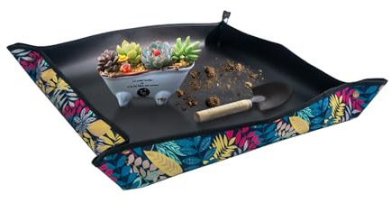 Nwvuop Alfombrilla impermeable para plantas de interior, 20 x 20 pulgadas, bandeja portátil para macetas, regalos de jardinería para amantes de las plantas